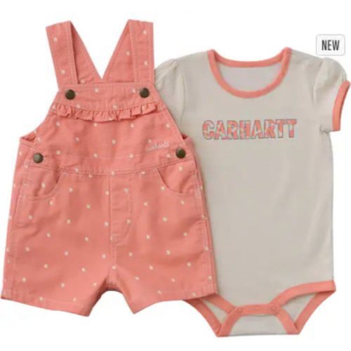 Girls' 2-Piece Short Sleeve Bodysuit & Canvas Shortall Set (Baby) | Kid's T-Shirts & Tops | Carhartt