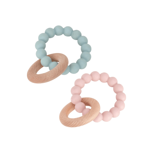 Wooden & Silicone Teether - Assorted