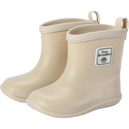 Tree Grandpa Toddler Rain Boots Baby Kids Easy-on Rain shoes Children Waterproof Shoes for Boys Girls(1-6 Years)