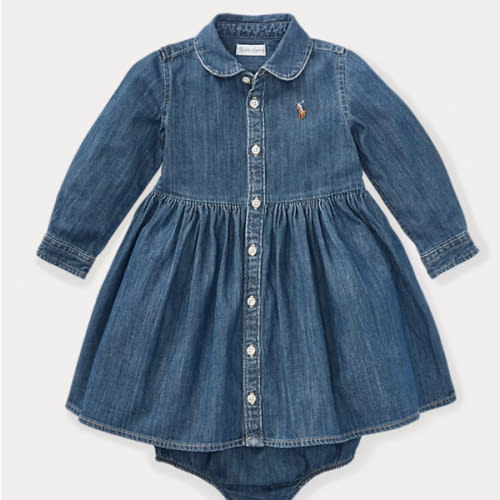 Baby Girls' Shirred Denim Shirtdress | Ralph Lauren