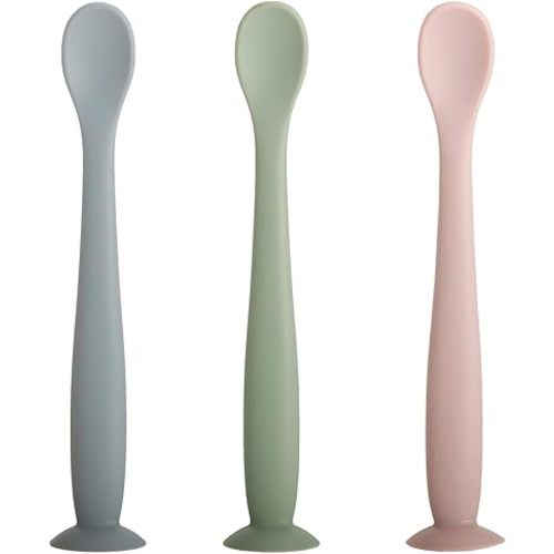 Silicone Baby Spoons, First Stage Infant Feeding Spoon Baby Utensils With Soft-Tip, Bendable Toddler Led Weaning Spoons for Parent & Self-Feeding (blue, green, pink)