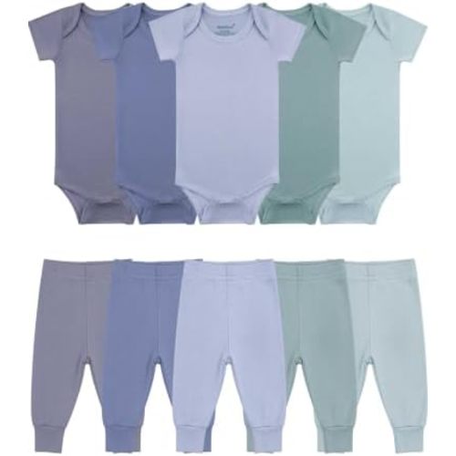 Bamboo Bodysuits Pants set 10pcs Newborn Layette 0-3 3-6 6-12 12-18 months