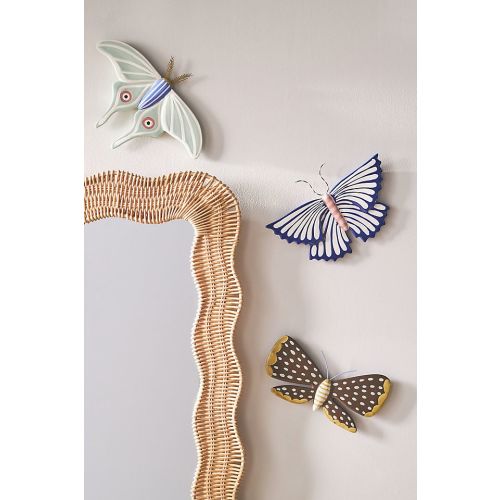 Sculpted Luna Moth Ceramic Wall Art Charm