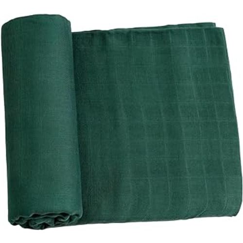 Meracorallo Muslin Swaddle Blanket Silky Soft Receiving Blanket Swaddle Wrap for Baby Boys and Girls, 47 x 47 inches, Green