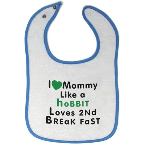 Toddler & Baby Bibs Burp Cloths Mom Love Mommy Like Hobbit 2 Breakfast Cotton Baby Items for Baby Girl & Boy White Blue Design Only