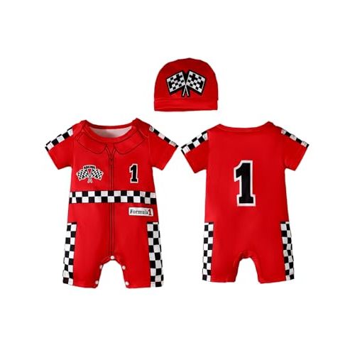Baby Boy 1st Birthday Outfit One Year Old Birthday Clothes Boy Race Car Driver Romper