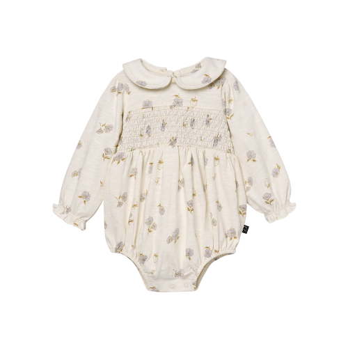 Modern Moments by Gerber Baby Girl Smocked Long Sleeve Bubble Romper, Sizes 0/3 Months - 24 Months