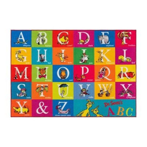 4"x6" Dr. Seuss ABC Character Youth Digital Print Kids' Area Rug: ABC Mat, Kids Rugs, Polyester, Low Pile, Indoor Use