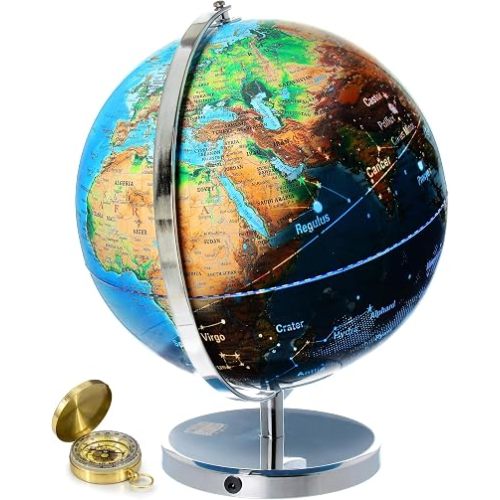 13” Illuminated Constellation World Globe for Kids & Adults
