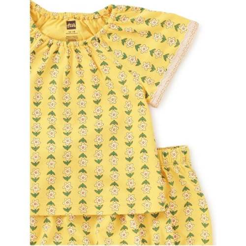 Printed Crochet Trim Baby Set, Vintage Floral Tile - Tea Collection | Maisonette