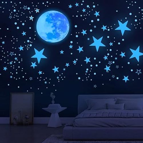 Glow in The Dark Stars for Ceiling,Star Decorations for Bedroom,Kids Boys Girls Room Decor,Cool Things for Your Play Room,Wall Stickers for Bedroom,Wall Decorations