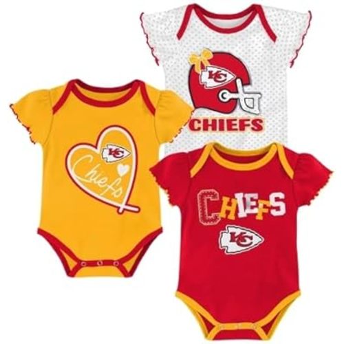 Outerstuff NFL Teams Newborn Baby and Infant Short Sleeve Bodysuit 3-Pack (0-18M)