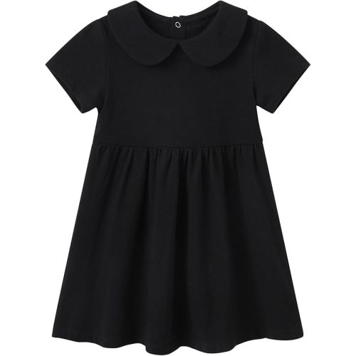 pureborn Baby Girl Dress Cotton Playwear Soild Color Dresses 0-6 Years