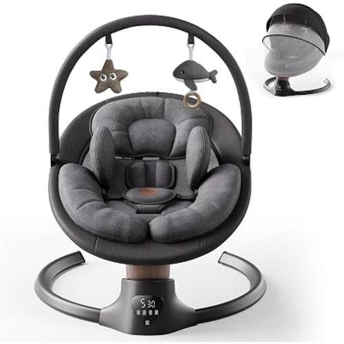 Baby Swings for Infants, FasonBaby Electric Baby Swing with Bluetooth Music | Infant Swing with 5 Speeds, 10 Preset Melodies and Remote Control, Portable Baby Swing for Indoor and Outdoor