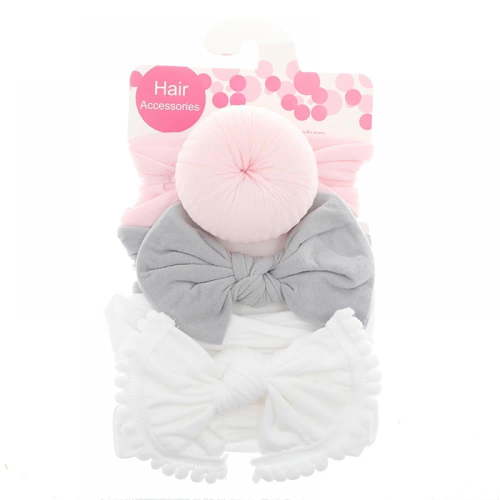 3 PCS Baby Nylon Headbands Hairbands Hair Bow Elastics for Baby Girls Newborn Infant Toddlers Kids