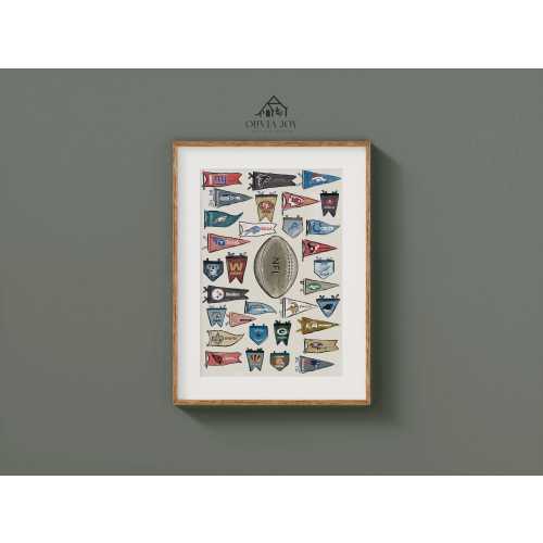 Vintage NFL Football Poster Print