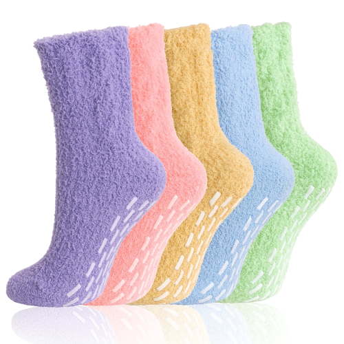 MiracDan Fuzzy Socks for Women Cozy Non Slip Fuzzy Socks Perfect for Home Sleep Birthday Special Occasions