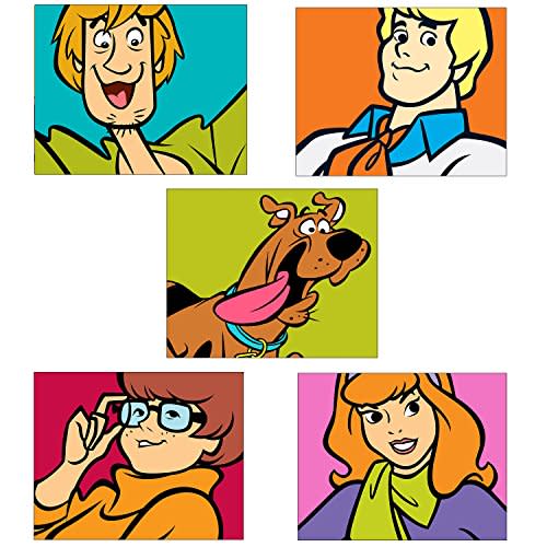BigWig Prints Scooby Doo Birthday Party Posters, Set of 5, 8x10 in | Includes Scooby, Shaggy, Daphne, Fred, and Velma, Great for Scooby Fans, Ideal for Birthday Parties, Unframed