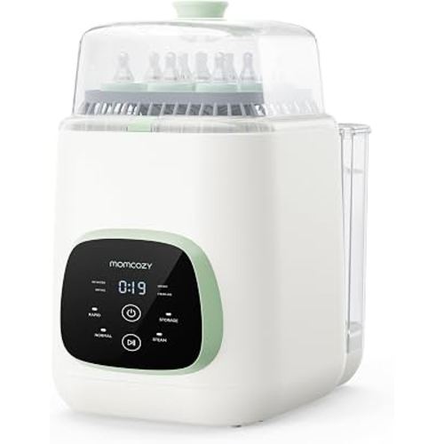 Momcozy KleanPal Pro All-in-One Bottle Washer, Sterilizer & Dryer - Matte | New Matte White Design, 26 Powerful Spray Jets, 9 Cleaning Modes, 72 Hours Storage, built for new parents' everyday feeding