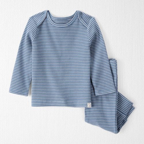 Blue Stripes Baby 2-Piece Organic Cotton Ribbed Knit Set | Carter’s Oshkosh Canada