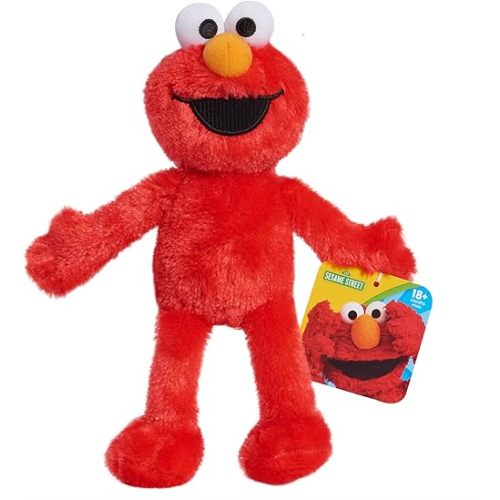 Sesame Street Friends 8-inch Elmo Sustainable Plush Stuffed Animal, Kids Toys for Ages 18 Month by Just Play