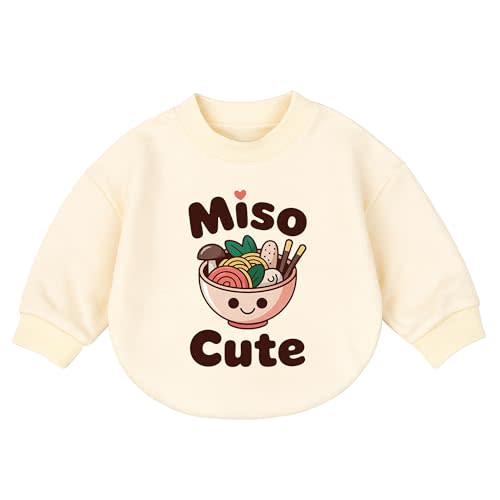 VFAZ Baby Sweatshirt Romper - Miso Cute Noodle Bowl Bodysuit - Funny Asian Food Kawaii Newborn Outfit for Infant