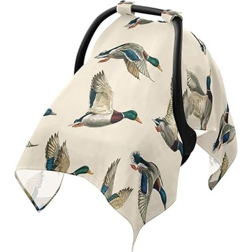 Retro Farm Mallard Duck Car Seat Cover Baby Breathable Soft Infant Carseat Covers Canopies Babies Carrier Covers for Girl Boy