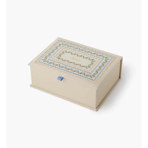 Large Embroidered Keepsake Box - Delphine