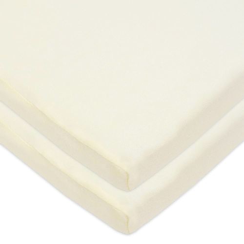 American Baby Company 2 Pack 100% Natural Cotton Fitted Cradle/Bassinet Sheets 36" x 18" - Soft, Breathable & Hypoallergenic Bed Sheets, Ecru, Neutral for Boys & Girls
