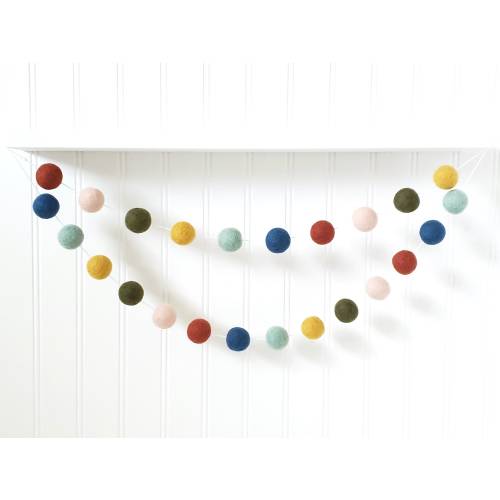 Felt Ball Pom Pom Garland: Nursery & Kids Decor