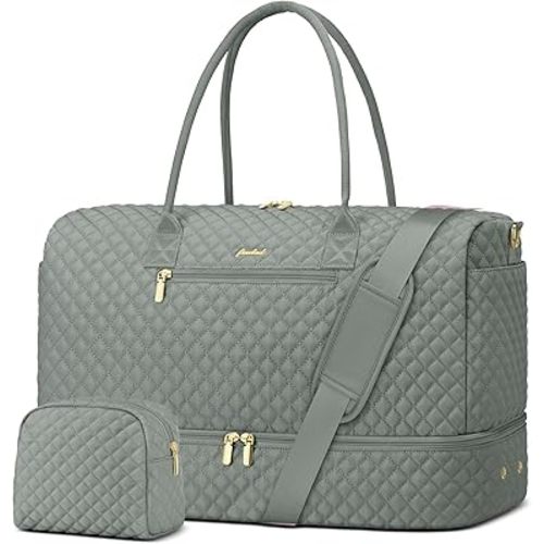 Travel Bag Weekender Bags for Women - Carry on Overnight Bag with Shoe Compartment Duffle Bag with Laptop Pocket Hospital Bag for Labor Delivery Gym Tote Bag with Toiletry Bag Dark Green