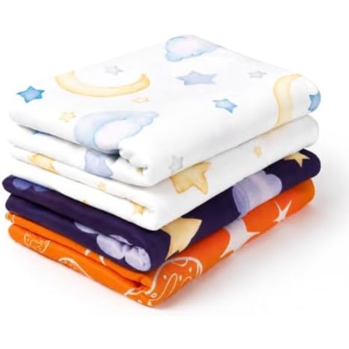 4-Pack Stretchy Swaddle Blankets, 47x47 Baby Receiving Blankets