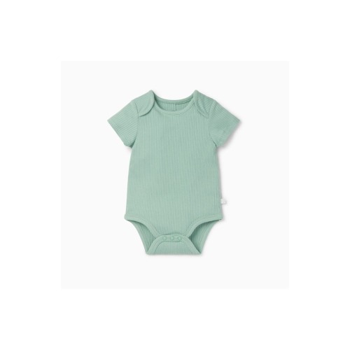 Ribbed Short Sleeve Bodysuit, 3-6M UK