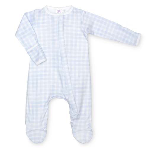 Blue Gingham Classic Footie