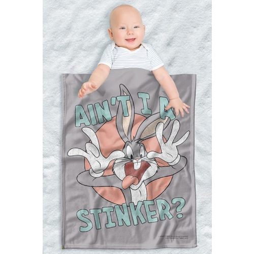 LOGOVISION Looney Tunes Lightweight Baby Blanket, 30"X40", Aint I A Stinker Unisex for Infants Girls & Boys