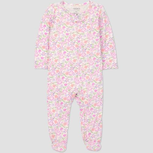 Carter's Just One You® Baby Girls' Comfy Soft Floral Sleep N' Play - Pink Floral Newborn