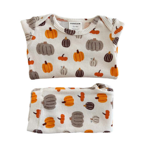 Organic Waffle 2-Piece Set, Harvest Pumpkin