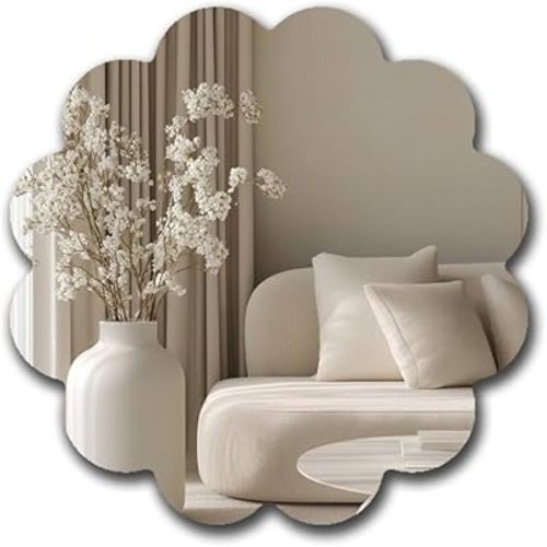 Flower Acrylic Mirror Anti-Scratch Unbreakable Shatterproof HD Tempered Wall Decorative Mirrors for Home Children's Rooms Kindergarten Themed Restaurant(Flower 3,11.81"x11.81")