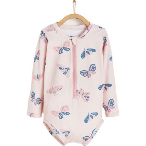 Premium Quality Butterfly Long Sleeve 1-Piece Rashguard for Infant, 6-9M