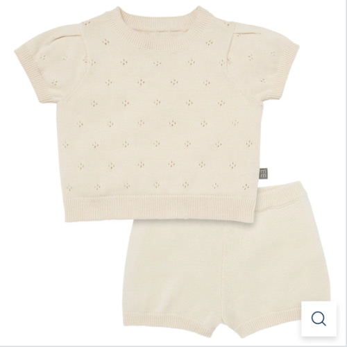 2-Piece Baby Girls Beige Sweater Knit Top and Shorts Set – Gerber Childrenswear