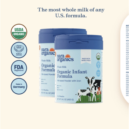 Organic Whole Milk Infant Formula – Starter bundle – Nara Organics
