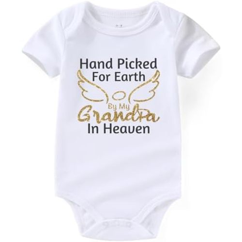 Acwssit handpicked for earth by my gandma grandpa in heaven grandparents announcement baby clothes