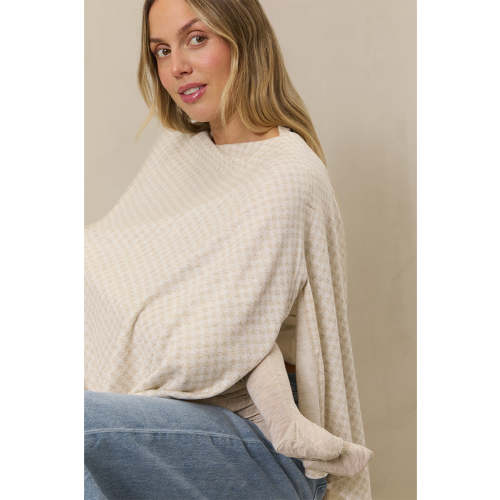 Cream Houndstooth Nursing Cover