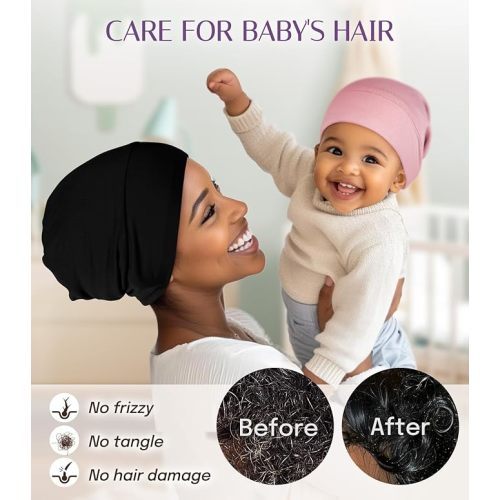 OLESILK Silk Baby Bonnet for 0-6 Months - 100% Mulberry Silk Toddler Hair Bonnet, Adjustable Night Cap for Sleeping