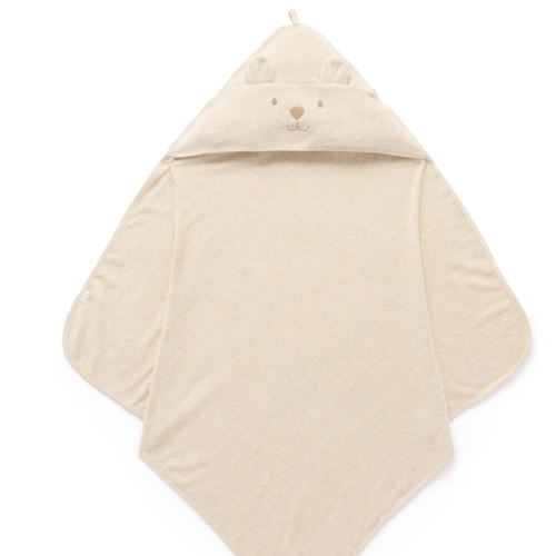 Beige Hooded Bear Towel - Baby Homewares - Purebaby - Purebaby