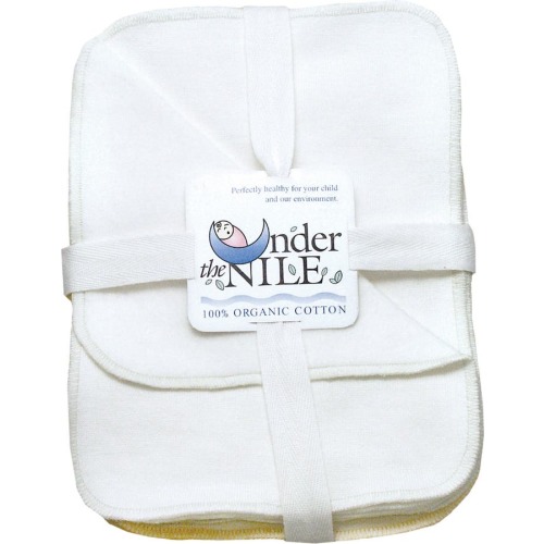 Under the Nile Set of 12 Organic Egyptian Cotton Washcloths, Off-White