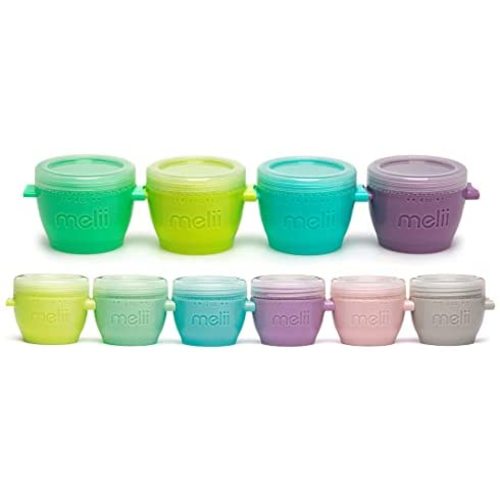melii Snap & Go Baby Food Freezer Storage Containers & Snack Containers - Set of 10, 2oz & 4oz