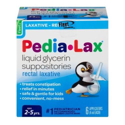 Pedia-Lax Laxative Liquid Glycerin Suppositories for Kids - Ages 2-5 - 6ct