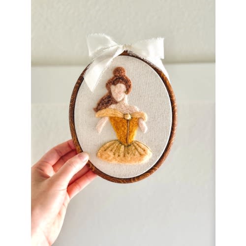 Beauty and the Beast Nursery Decor, Belle Inspired Personalized Hoop, Princess Nursery Wall Art Set, Baby Girl Room Decor, Baby Shower Gift
