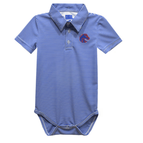 Infant&nbsp;Vive La Fete  Royal Boise State Broncos Polo Pencil Stripe Bodysuit